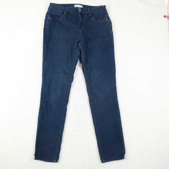 Artisan Ny Jeans Womens 32 Blue Dark Wash Lightweight Stretchy Denim Mom - Picture 1 of 10